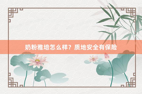 奶粉雅培怎么样？质地安全有保险